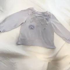 極美品　メゾピアノ 薄紫 長袖カットソー　80