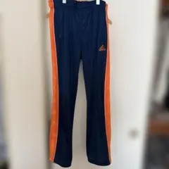 adidas ネイビーオレンジ ストライプジャージパンツ