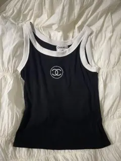 CHANEL ロゴ入り ブラックタンクトップのサムネイル
