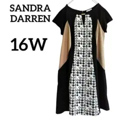一点物 SANDRA DARREN ワンピース 千鳥格子 半袖 【16W】