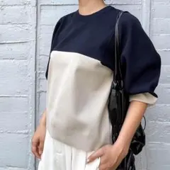 エニムバイビッキー ENIM BY VICKY　五分袖ニット 立体デザインのサムネイル