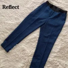 Reflect リフレクト 総柄スリムパンツ 9号 日本製 ワールド ブルーのサムネイル