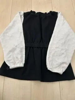 セール！黒と白の袖付きトップス　女の子　チュニック　120センチ