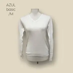 2729　【AZUL basic】M　ニット　薄手　Vネック　リブあり　シンプル