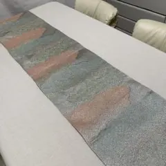 神田碧秀様専用★リメイクジュエ608帯リメイク★ランナー★シルバーブルー系雲柄中