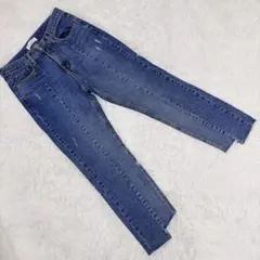 SELECT MOCA センターステッチ デニムパンツ M カットオフ ダメージのサムネイル