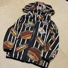 クレイジーゴーゴー ハンバーガー柄薄手パーカー 100cm