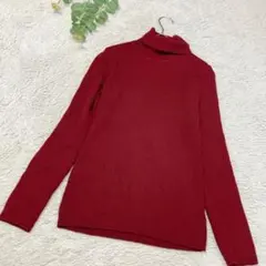 UNIQLO　タートルニットセーター　ワインレッド　ウール100％　Ｌ