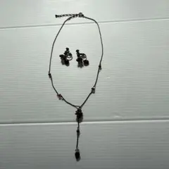 ビーズ　ネックレス　イヤリングセット
