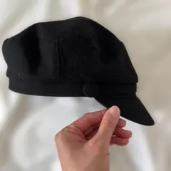 qcillo&c クロッチロアンドシー　黒ウールキャスケット ボタン付き