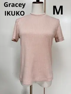 O★ Gracyikuko イクコ リブ 半袖 Tシャツ レディース M ピンクのサムネイル