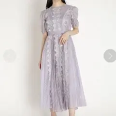 snidel レースプリーツフレアワンピース　ラベンダー