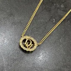 美品　クリスチャンディオール　ラインストーン　ネックレス　ゴールド