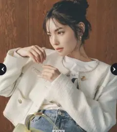 Rirandture クロップドツイードジャケット