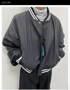 INGNI イング ブラッククロップ ショート丈スタジャン Mサイズ