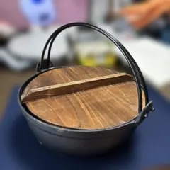 鉄製 吊り鍋 木蓋付き アンティーク　南部鉄器　南部池永 時代物 鉄製 吊り鍋 木蓋付き アンティーク 南部鉄器 南部池永 時代物 - メルカリ