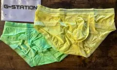 【新品★2点セット】 G-STATION 透かし ビキニ 黄 緑 Lサイズ