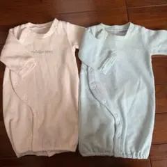 ロンパース2点セット ピンク 水色　カバーオール　西松屋　双子　双子コーデ　60