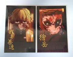 【鬼滅の刃】ダイニング お楽しみくじ　箔押しチェキ風ブロマイド／善逸&獪岳