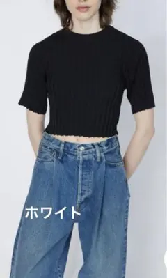 HYKE ハイク WIDE RIBBED SHORT-SLV SWEATERのサムネイル
