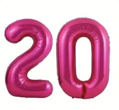 ピンクのバルーン数字 20