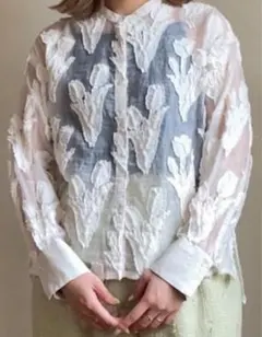 qiri チューリップジャガードブラウス(セット割あり)