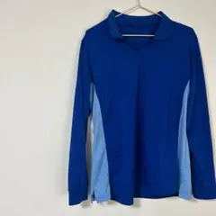 長袖 ポロシャツ メンズ トップス ブルー 襟付き