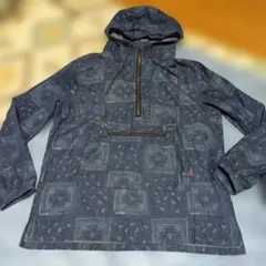 最終値下げ　grn　メンズL 薄手デニムハーフジップパーカー