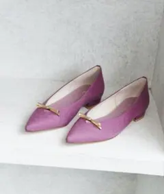 LE TALON ポインテッドメタルリボンフラット 24.5cm