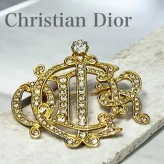 【美品】ヴィンテージ　ディオール　エンブレム　ロゴ　ブローチ　コサージュ