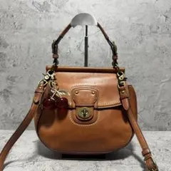Coach Turnlock Leather 2way shoulder bag