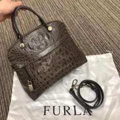 FURLA PIPER クロコ型押しバッグ
