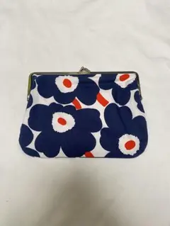 marimekko花柄がま口ポーチ