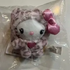 ハローキティ ギャルクマ ピンク ヒョウ柄 ぬいぐるみキーホルダー y2k