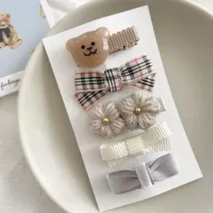 ヘアクリップ ヘアピン 5点セット ベビー キッズ 赤ちゃん 子供 淡色 くすみ
