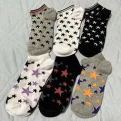 計6足　星柄スニーカータイプソックス3足セット✖︎ 2種類
