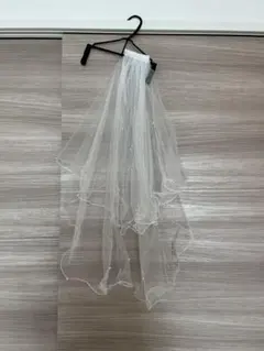 ホワイトウェディングベール パール付き