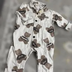 クマ柄ロンパース 70-80サイズ　ジェラートピケ