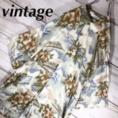 vintage ヴィンテージ 総柄 柄シャツ ボタニカル アート 花柄