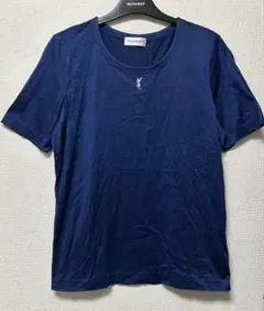 90's イヴサンローラン YSL ラインストーンロゴ　Tシャツ ネイビー Mのサムネイル