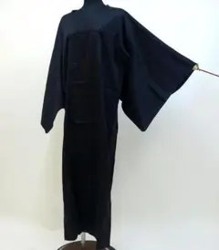 Ｋ中古美品 道行コート 袋付き 竹柄 黒■N80331-02