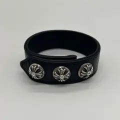 CHROME HEARTS 3ボタン 2スナップ ブレスレット クロスボタン クロムハーツ3ボタン2スナップブレスレットクロスボタンブラック