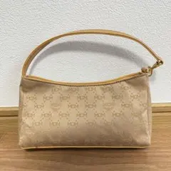 MCM ロゴパターン ハンドバッグ ベージュ アクセサリーポーチ