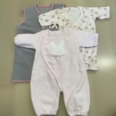 UNIQLOミニーマウス柄肌着　ニシキカバーオール 50-60cm ２枚組