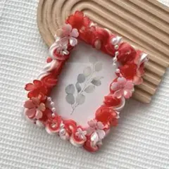 ホイップデコ トレカケース デコB8 チェリーレッド 花 ミックス パール ①