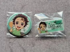 【竈門炭治郎】鬼滅の刃 きめつ食堂 缶バッジ&ネームプレート風バッジセット