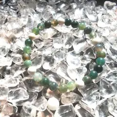 天然石モスアゲート ブレスレット 16cm【おまとめお値下げ致します】