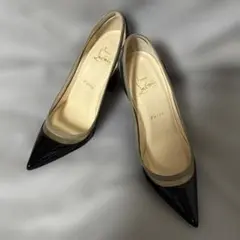 クリスチャンルブタン ポインテッドトゥ パテントレザー ハイヒール　エナメル