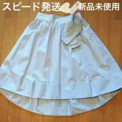 ひざ丈スカート ストライプ柄のサムネイル