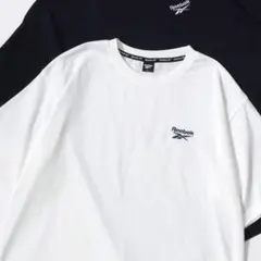 Reebok ホワイト×ネイビー Tシャツ M